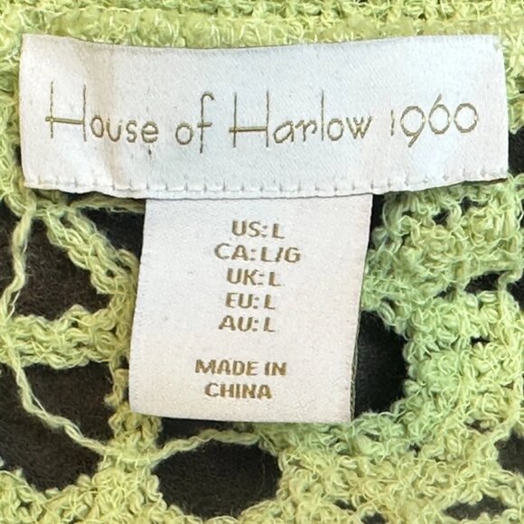 π House of Harlow β Crochet Lace Maxi Dress | Key Lime Green | Large | Worn 1X - Picture 9 of 10